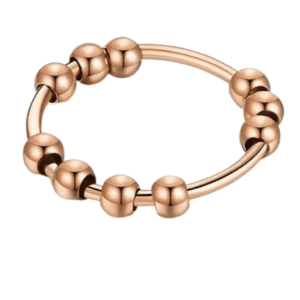 Fidget Spinning Rose Gold Coloured Ball Bead Ring