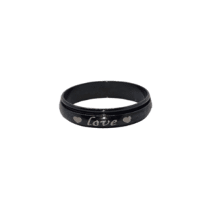 Stainless Steel Fidget Spinner Black "Love" Printed Ring