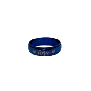 Fidget Spinner Blue "Love" Printed Stainless Steel Ring