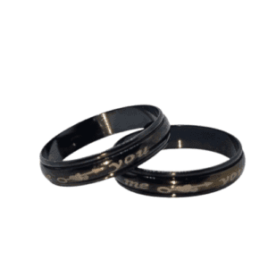 Stainless Steel Fidget Spinner Black "Me  You" Print Ring