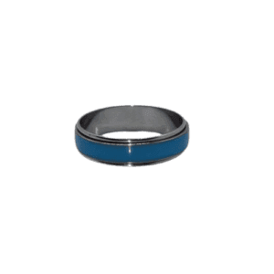 Stainless Steel Fidget Spinner Light Blue Centre Ring