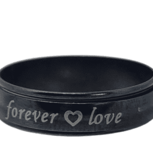 Stainless Steel Fidget Spinner Black "Forever Love" Print Ring