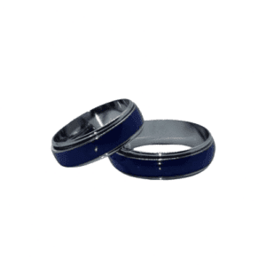 Stainless Steel Fidget Spinner Royal Blue Centre Band Ring