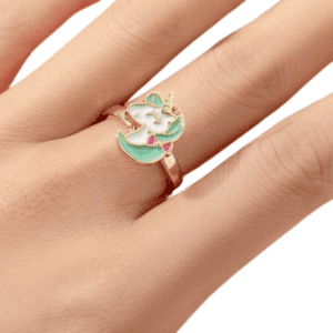 Fidget Adjustable Gold Coloured Ring with Spinning Unicorn