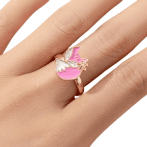 Gold Coloured Fidget Adjustable Ring with Spinning Fox