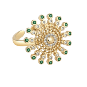 Fidget Adjustable Spinning Gold Coloured Large Flower Ring