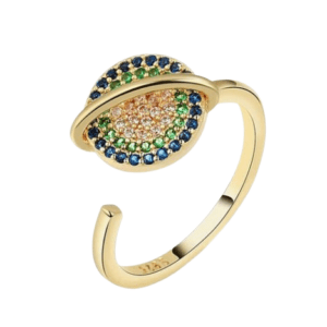 Gold Coloured Fidget Adjustable Spinning Saturn Planet Ring
