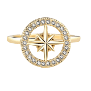 Fidget Adjustable Spinning Gold Coloured Compass Ring