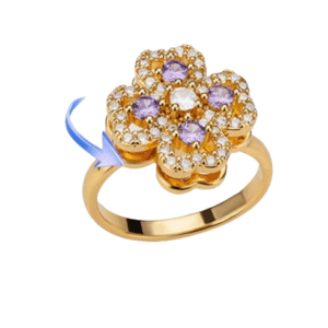 Fidget Adjustable Spinning Gold Coloured Four Leaf Clover Ring
