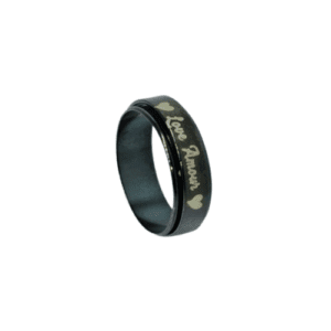 Stainless Steel Fidget Spinner Black "Love Amour" Ring