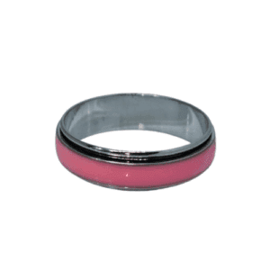 Stainless Steel Fidget Spinner Pink Centre Band Ring