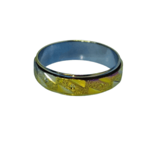 Stainless Steel Fidget Spinner Rainbow Rhinestone Patterned Ring