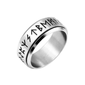 Viking Runes Symbols Numerals Stainless Steel Fidget Ring