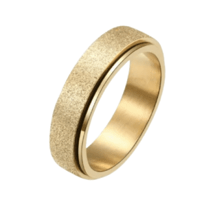 Stainless Steel Fidget Spinning Gold Coloured Band Ring