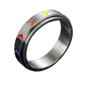 Stainless Steel Rainbow Arrow Fidget Ring