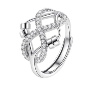 Silver Coloured Infinity Fidget Ring with Clear Crystals