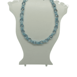 Baby Blue Czechoslovakian Glass Beads with Baby Blue Plastic Beads Anklet
