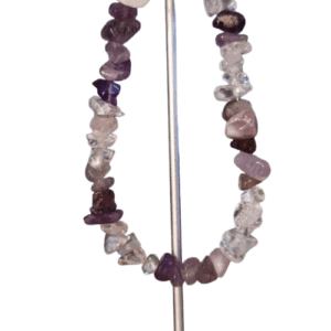 Amethyst Gemstone and Clear Quartz Gemstone Anklet / Large Bracelet