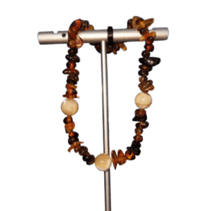 Amber Gemstone and Trochus Nilcoticus Shell Bracelet