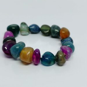 Multicoloured Agate Gemstone Beaded Bracelet