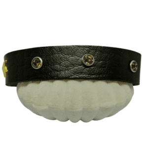 Gold Coloured Star 3 Centre Studded Adjustable Leather Bracelet