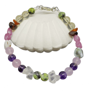 Multi Gemstone Bracelet with Silver Coloured Lobster Clasp