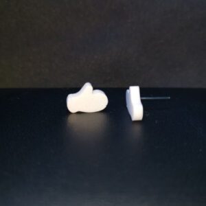 White Stud Style Mitten Glove Snow Earrings
