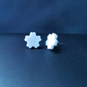 White Stud Style Snowflake Stud Style Earrings