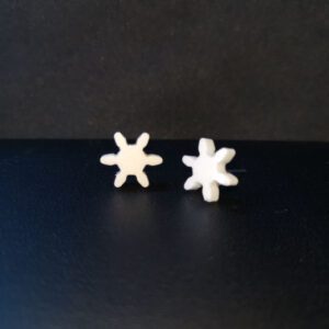 White Snowflake Stud Style Plastic Earrings