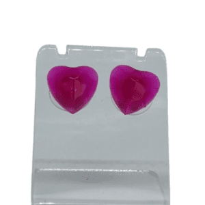 Hot Cerise Pink Love Heart Stud Earrings