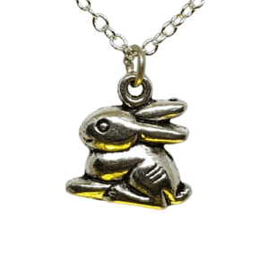 Silver Coloured Easter Bunny on a Sterling Silver Necklace