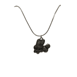 Silver Coloured Bunny Rabbit on a Sterling Silver Snake Chain Necklace