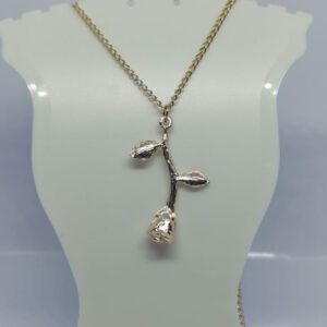 Rose Gold Coloured Princess Rose Pendant on a Rose Gold Coloured Necklace