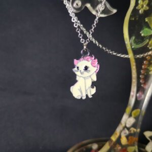Aristocats Cat type Pendant on a Sterling Silver Necklace