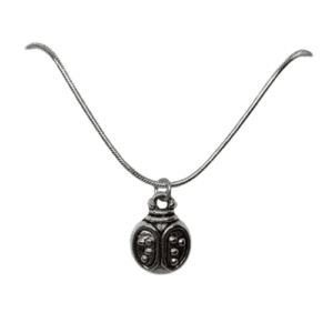 Silver Coloured Lady Bird Pendant on a Sterling Silver Snake Chain Pendant