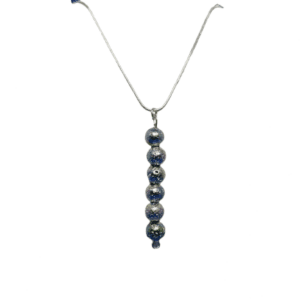 Natural Rainbow Lava Stone on a Sterling Silver Snake Chain Necklace.