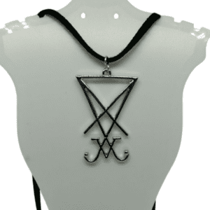Triangular Metal Sigil Pendant on an Adjustable Leather Necklace