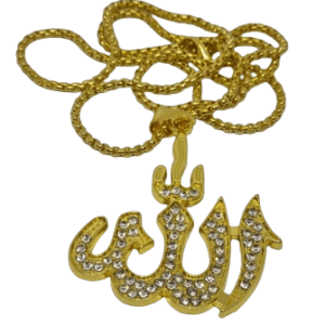 Islamic Muslim Symbol Pendant on a Gold Coloured Necklace
