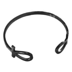 Black Stainless Steel Egyptian Cuff Ankh Cross Bracelet Bangle