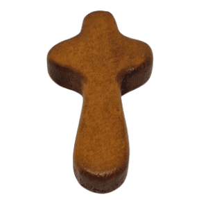 Small Brown Handheld Wooden Cross Ornament