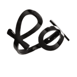 Egyptian Ankh Cross Black Stainless Steel Adjustable Ring