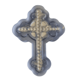 Large Clear Matt and Gold Coloured Cross Pendant