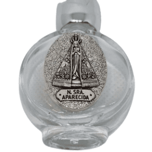 Clear and Silver Coloured Glass Holy Water Bottle