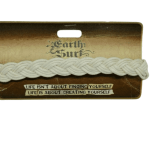 Earth and Surf Vegan Winter White Cotton Braided Friendship Bracelet