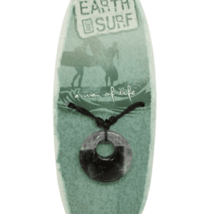 Earth and Surf Vegan Brown Corded Necklace with Amethyst Gemstone Disc Pendant