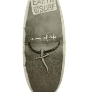 Earth and Surf Brown Leather Necklace with Metal Dagger Pendant