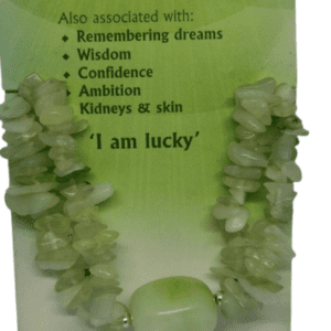 Earth and Surf Vegan Light Green Jade Gemstone Beaded Elasticated Bracelet