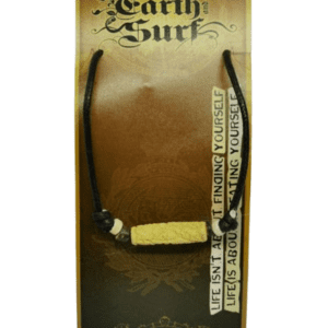 Earth and Surf Vegan Dark Brown and Cream Beaded Pendant Necklace