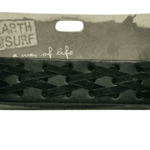Earth and Surf Vegan Black Leather and Suede Patterned Bracelet