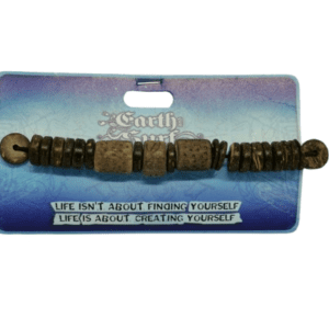 Earth and Surf Vegan Dark Brown Round Wooden Beaded Bracelet